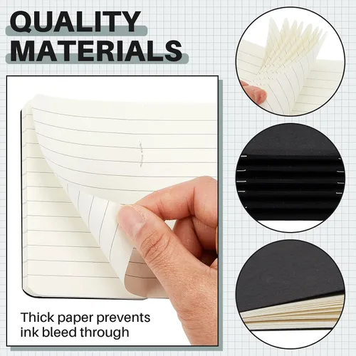 Vista 5 de Outus 36 piezas de mini cuadernos de bolsillo 2.5" x 4" de papel kraft, bloc de notas mini, cubierta blanda en masa, cuaderno de notas de bolsillo