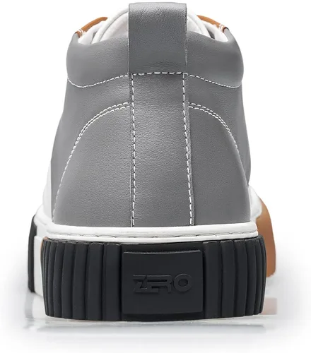 Vista 4 de ZRO Zapatillas de deporte altas de los hombres, zapatos casuales transpirables de cuero para los hombres S05806