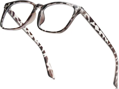 Vista 11 de Gafas cuadradas unisex con estilo sin receta Negro