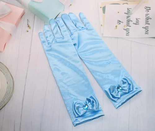 Vista 7 de Penta Angel Guantes de vestir de princesa con lazos largos para niñas y niños pequeños