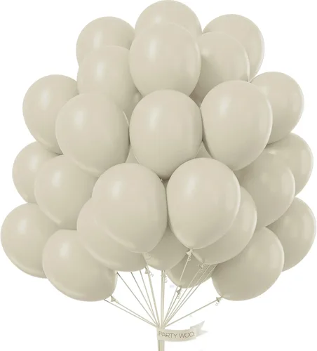 Vista 9 de 50 globos azules de 12 pulgadas y 50 globos de arena blanca de 12 pulgadas