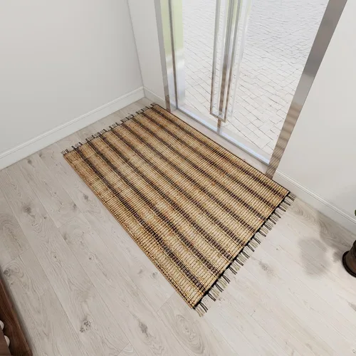 Vista 15 de Eco Crave Alfombra de pasillo de yute de 2,6 x 8 pies – Alfombra de diseño geométrico 100% natural de yute trenzada a mano, alfombra de acento