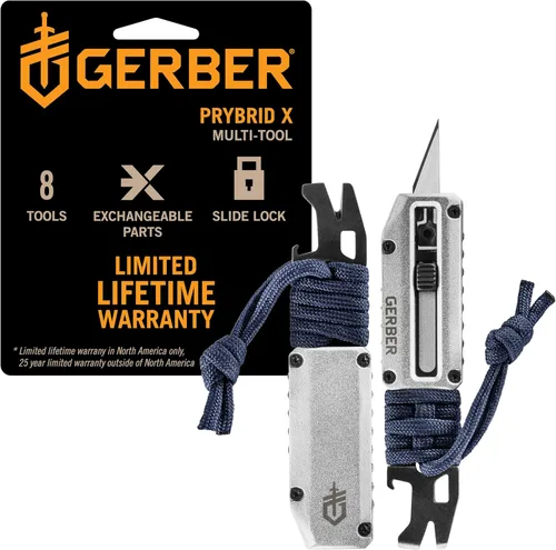Vista 11 de Gerber Gear Prybrid Utility Cúter con barra de palanca, cuchillo multiherramienta de bolsillo con hoja retráctil, cuchillo para uso diario, gris