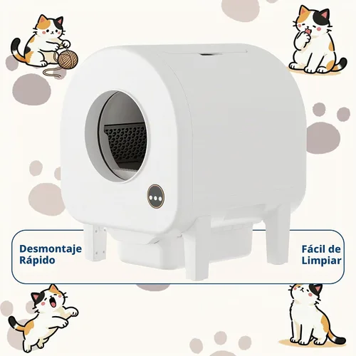 Vista 6 de Garvee Caja de arena para gatos autolimpiante, caja de arena inteligente automática para mascotas, gran capacidad para múltiples gatos, control