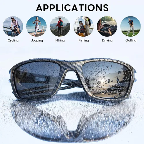 Vista 4 de Solsun Polarized Sunglasses for Men Woman, Sport Wrap Around Sun Glasses UV Protection for Fishing Driving Cycling