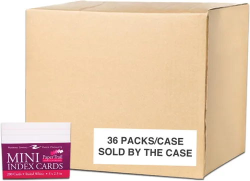 Vista 13 de Roaring Spring Fichas de índice de 4 x 6 pulgadas, caja a granel de 36 paquetes de 100 cada uno, papel de índice blanco liso 100#, rayado