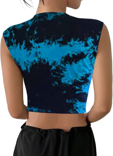 Vista 2 de Remidoo Camiseta corta sin mangas con estampado gráfico de letras para mujer