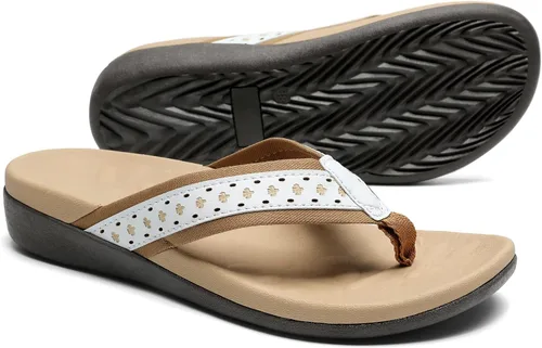 Vista 10 de MEGNYA Sandalias ortopédicas para mujer con soporte de arco, sandalias de verano para fascitis plantar para pies planos, cómodas pantuflas de espuma