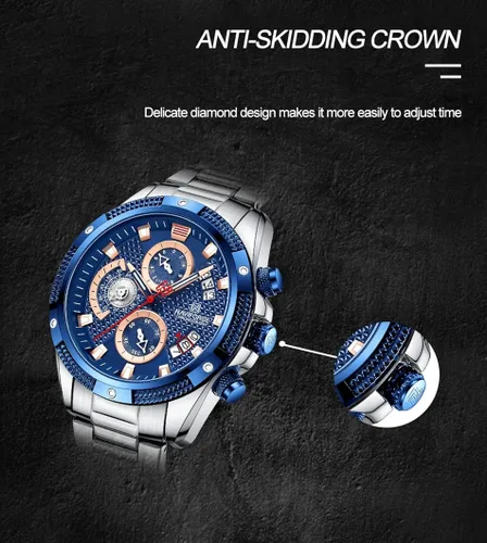 Vista 7 de NAVIFORCE Relojes deportivos para hombre, reloj de cuarzo de acero completo, para hombre, fecha semanal, resistente al agua, relojes militares