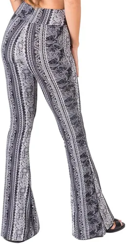 Vista 3 de SATINA - Pantalones palazzo para mujer, leggings acampanados supersuaves con cintura alta, 16