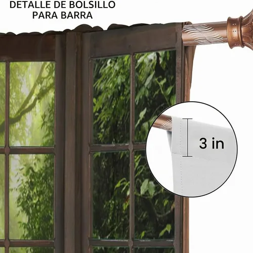 Vista 6 de Cortinas con Vista Natural, Estampado de Patrón de Río y Bosque Hermoso para Ventana, Cortinas Oscuras Aisladas para Dormitorio o Sala de 2 Paneles