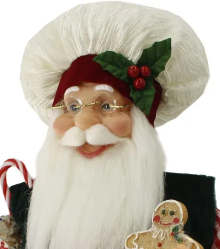 Vista 2 de 16" pulgadas Permanente jengibre Chef figura de Navidad Figura de Papá Noel 16716 de cocción