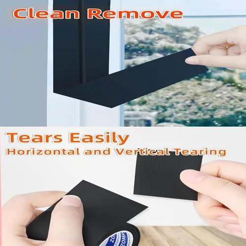 Vista 5 de ZOMPAGO Cinta adhesiva negra de 1.18 pulgadas x 164 pies, resistente e impermeable, cinta de tela para reparación al aire libre, hogar, automóvil