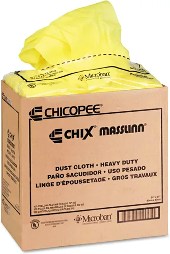 Vista 2 de Chix 0911 Masslinn - Paños antipolvo, 24 x 24, amarillo, 50/bolsa, 2 bolsas/cartón