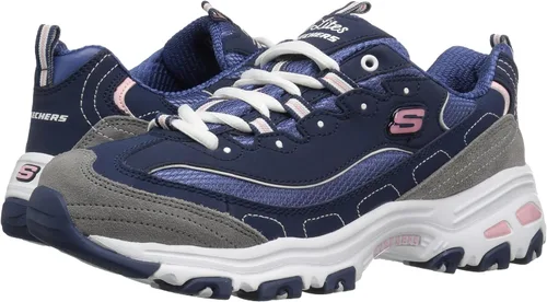 Vista 8 de Skechers D'Lites - Tenis de espuma viscoelástica con cordones para mujer