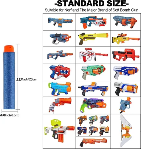 Vista 3 de Nerf N Strike Blaster Compatible Dart Bullets, Compatible with All Elite 2.0 Series Blasters Blue
