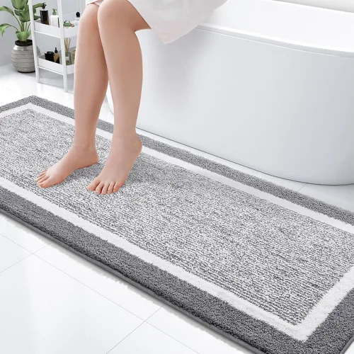 Vista 18 de OLANLY Alfombras de baño 24x16, tapetes de baño extra suaves y absorbentes de microfibra, antideslizantes, lavables a máquina, secan rápido