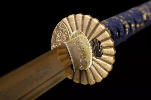 Vista 2 de Katana hecha a mano, espada samurái japonesa 1095 de arcilla de acero templado, hoja de afeitar de espiga completa, afilada, regalos para él, espada