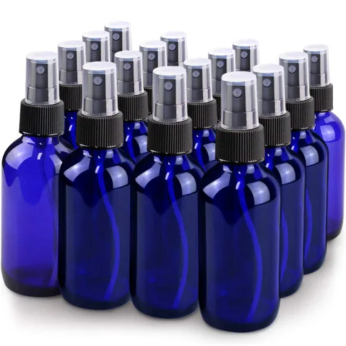 Vista 20 de Botella con atomizador, botellas de spray de vidrio de niebla fina de 2 onzas, recipientes de líquido recargables pequeños para regar la limpieza