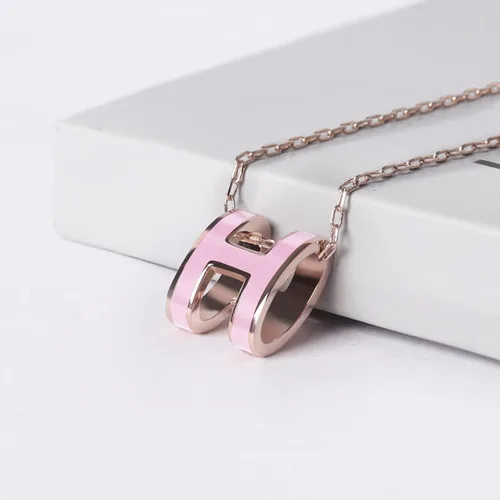 Vista 6 de EXTREE Collar con colgante de letra de moda para mujer, delicado collar chapado en oro de 18 quilates