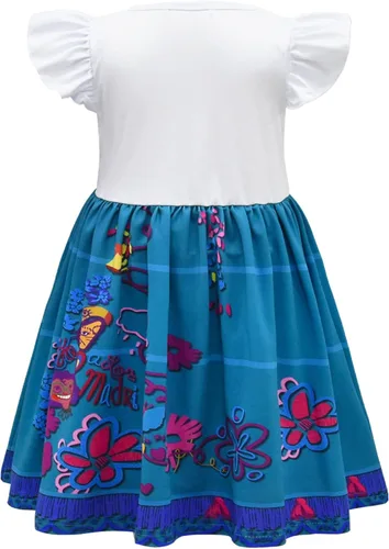 Vista 2 de Hulaha Vestido casual de verano de dibujos animados para niñas, vestido de fiesta de flores para niños, Patrón 1