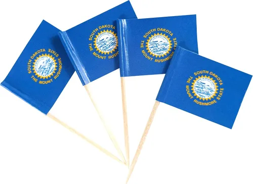 Vista 22 de JBCD Bandera de palillo de dientes de Arkansas Mini Banderas pequeñas para cupcakes de Arkansas, 100 piezas
