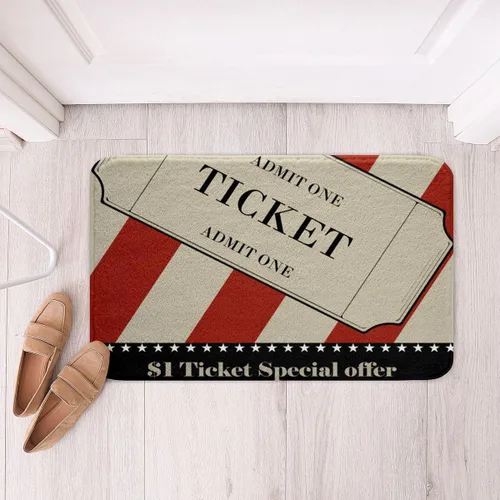 Vista 30 de Homewish Theater Cinema Poster Bathroom Rugs,Retro Movie Non Slip Bath Mat Popcorn Bathroom Indoor Floor Mats,Movie Night Shaggy Absorbent Bathtub