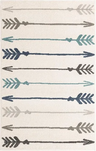Vista 2 de Unique Loom Autumn Collection - Alfombra rectangular de 5 pies 3 pulgadas x 8 pies, color marfil y gris Marfil/Gris