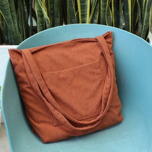 Vista 3 de WantGor Bolso de mano de pana para mujeres, bolsos de hombro estilo hobo grandes, bolsos casuales de gran capacidad para compras y trabajo