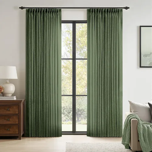 Vista 10 de MIULEE Cortinas de Lino con Pliegues Pinzados de 96 Pulgadas de Largo, Juego de 2 Paneles para Dormitorio y Sala de Estar, Cortinas