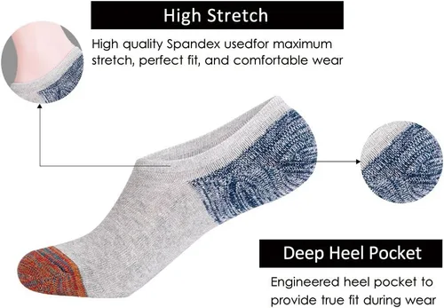Vista 4 de JOYNÉE Paquete de 6 calcetines casuales de algodón antideslizantes con silicona para hombre