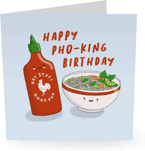 Vista 2 de CENTRAL 23 - Tarjeta de cumpleaños divertida - "Happy Pho-King Birthday" - Para hombres y mujeres, él, su novio, novia, esposa, marido, prometido