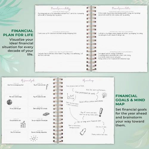 Vista 3 de PLANBERRY Planificador de Presupuesto Grande y Organizador Mensual de Facturas con Bolsillos – Libro de Presupuestos, Rastreador de Finanzas