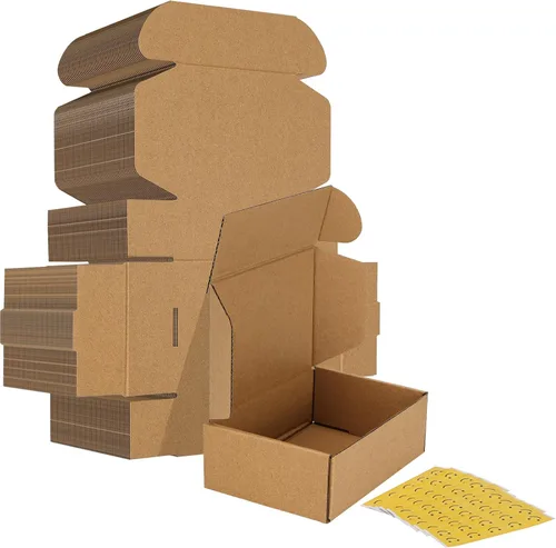 Vista 9 de HORLIMER Paquete de 40 cajas de envío de 5 x 5 x 5, caja de cartón corrugado blanco para correo, embalaje, pequeñas empresas