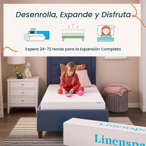 Vista 5 de Linenspa - Colchón de espuma viscoelástica de gel de 5 pulgadas