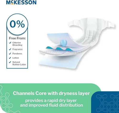 Vista 2 de McKesson Pañales para bebé, talla 1 (8 libras a 14 libras), 20 unidades, 1 paquete