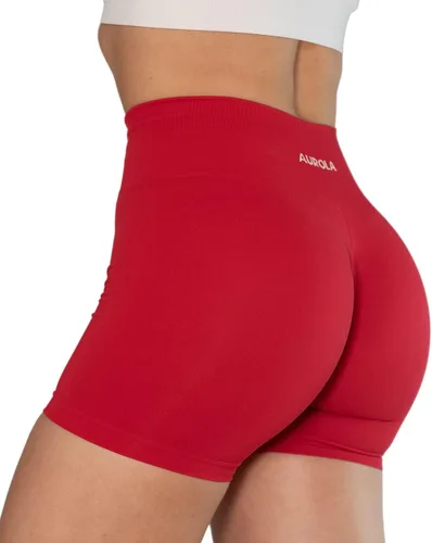 Vista 5 de AUROLA Dream Collection - Pantalones cortos de entrenamiento para mujer, cintura alta, pantalones cortos atléticos sin costuras