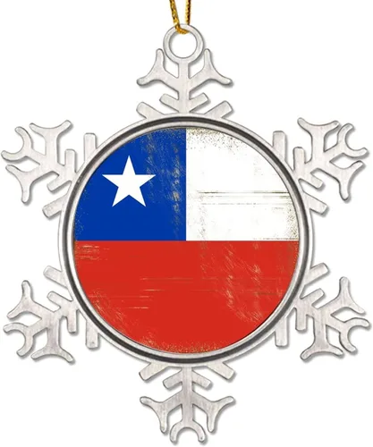 Vista 13 de Adorno de metal de copo de nieve de Canadá, recuerdo de Navidad, regalo de recuerdo patriótico, adorno colgante de Navidad, bandera nacional