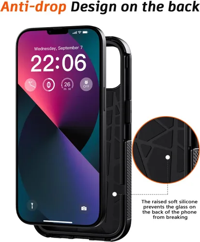 Vista 7 de Diverbox Funda para iPhone 13 [compatible con MagSafe] [con protector de pantalla] [a prueba de golpes] [a prueba de caídas] Funda de protección