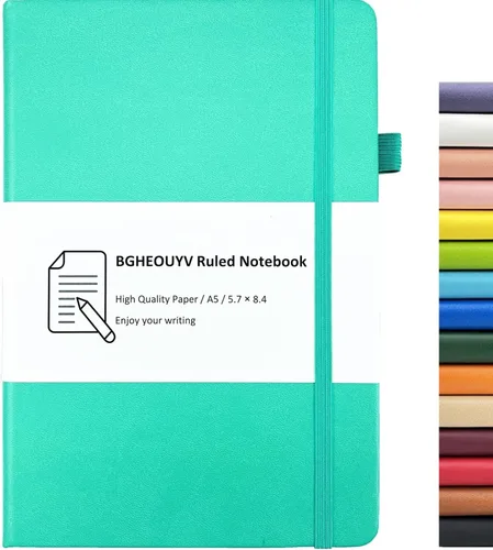 Vista 21 de Diario para cuaderno, cuaderno rayado con rayas universitarias A5, 160 páginas, diarios de tapa dura para escribir, cuadernos para el trabajo