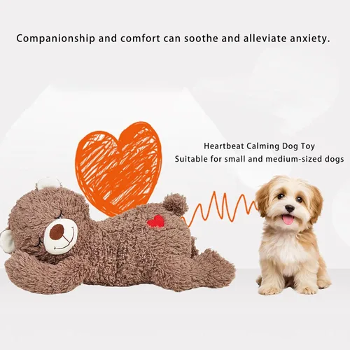 Vista 2 de Almohada relajante de felpa para perros con sonido de latido del corazón y sonido de relajación para perros