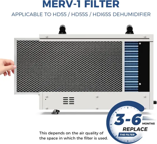 Vista 2 de ALORAIR MERV-1 para deshumidificador Crawlspace HD55S/HDi65S, paquete de 1 Negro