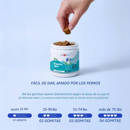 Vista 7 de Probióticos y prebióticos masticables para perros para la salud digestiva