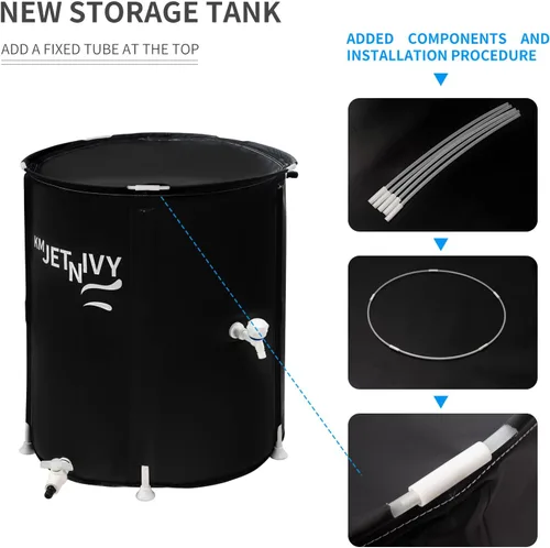 Vista 5 de Rain Barrel - Sistema de recolección de agua de lluvia plegable anticolapso, tanque de almacenamiento de agua portátil, captador de agua para jardín