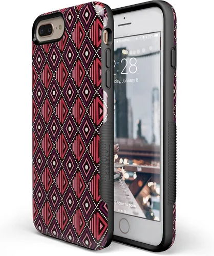 Vista 4 de Casely Funda para iPhone 6/7/8 Plus Funda con estampado de festival (solo buenas vibraciones)