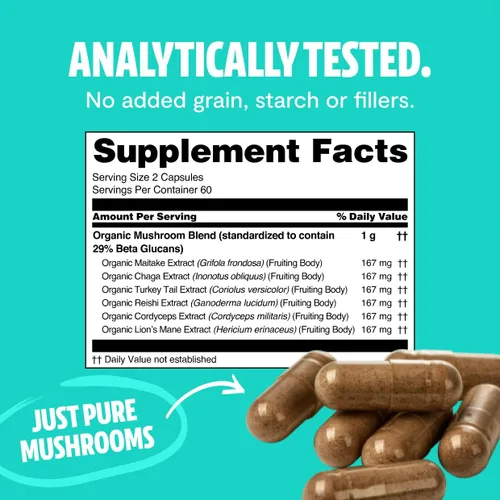 Vista 6 de FreshCap Mushrooms Paquete energético (cápsulas Cordyceps y cápsulas de complejo de hongos definitivos)