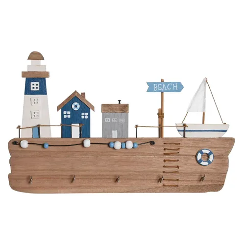 Vista 2 de Perchero de Pared DKD Home Decor Madera MDF (34,5 x 1,5 x 21,5 cm)