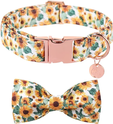 Vista 20 de DOGWONG - Collar de Acción de Gracias con Bellota y Flor para Perro, Collar de Perro de Pavo Otoñal, Collar de Calabaza de Algodón Suave y Duradero
