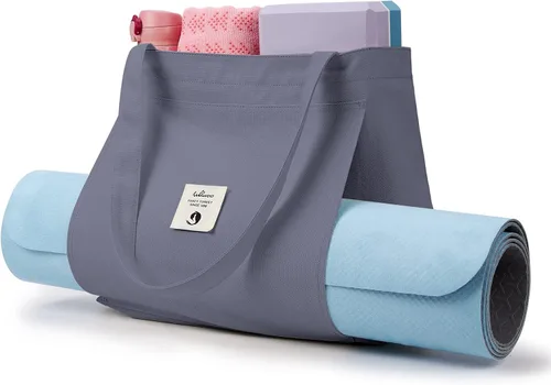 Vista 9 de Bolsas de yoga WLLWOO WLLWOO para mujeres con porta-mats de yoga, bolsa de lona para llevar, para pilates, para el hombro, para viajes, oficina
