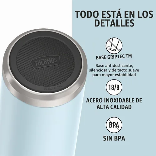 Vista 4 de THERMOS ICON SERIES, botella de agua de acero inoxidable con tapa de pajilla, 32 onzas, Glacier